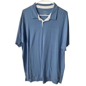 Daniel Hechter Paris Mens XXL Polo Shirt Light Blue Contrast Collar Pima Cotton